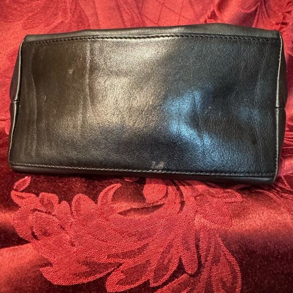 Dooney & Bourke Black Leather Satchel with Tan Handles - Picture 6 of 9